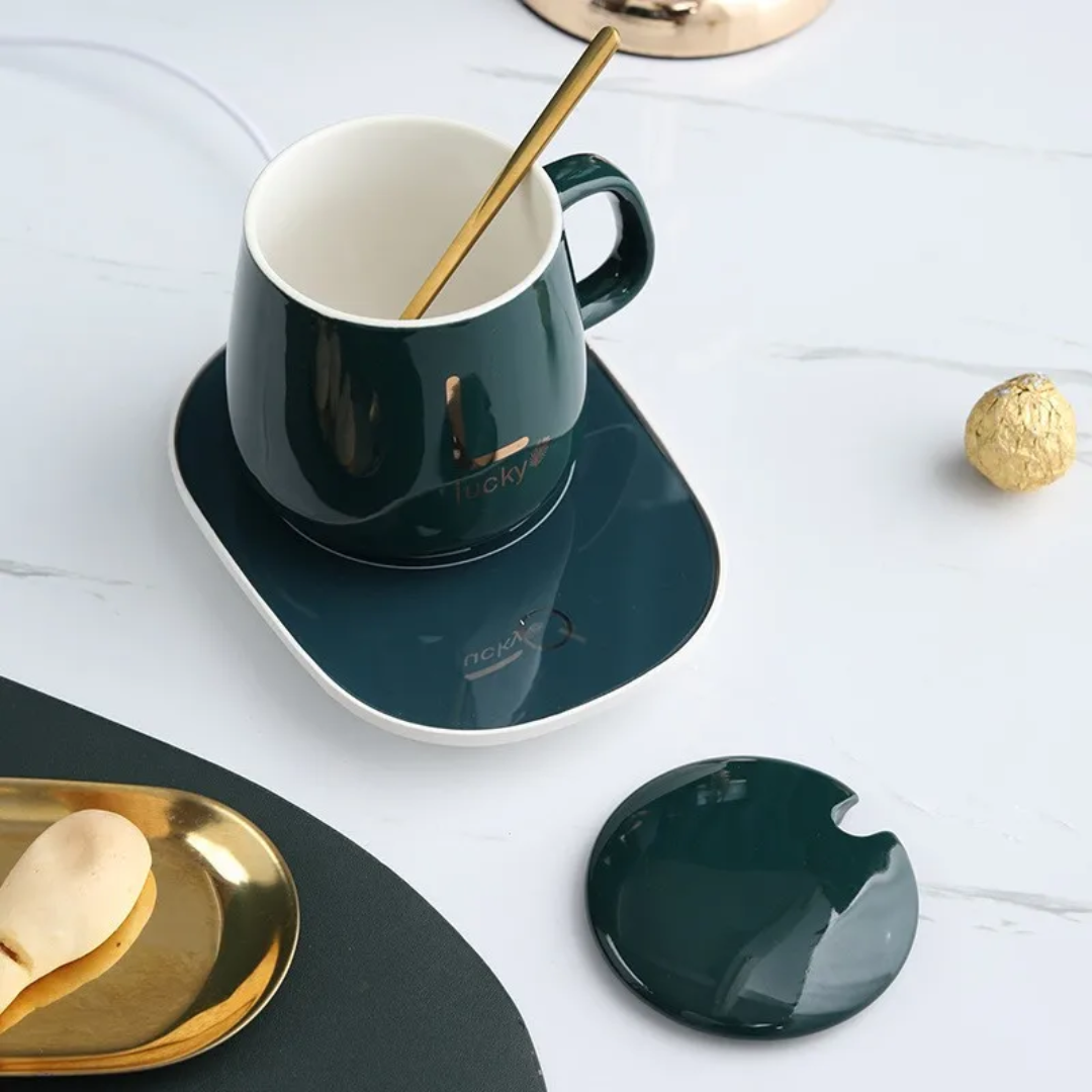 Luxus-Tassen-Thermo-Set „Smaragd & Gold" - limitiert