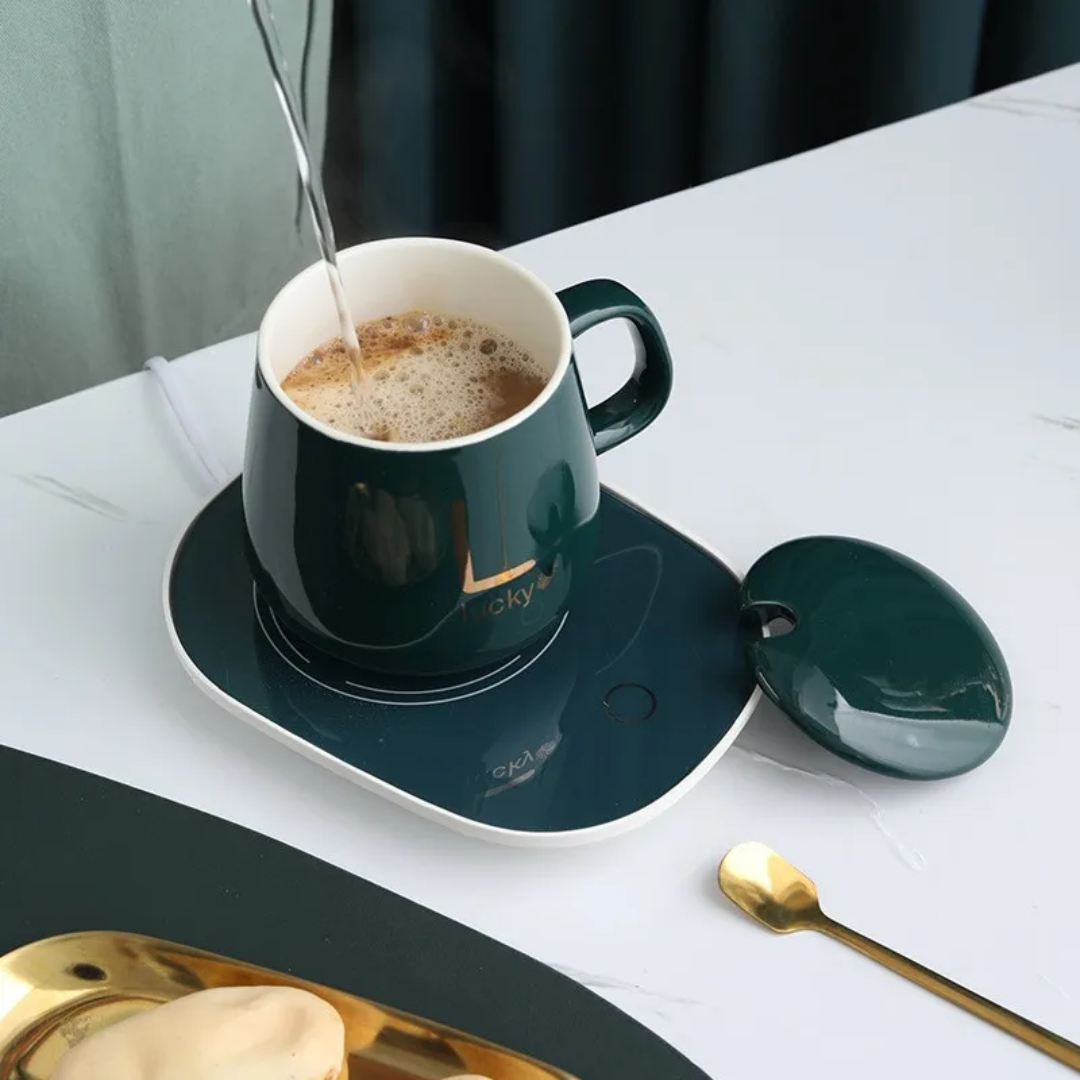 Luxus-Tassen-Thermo-Set „Smaragd & Gold" - limitiert