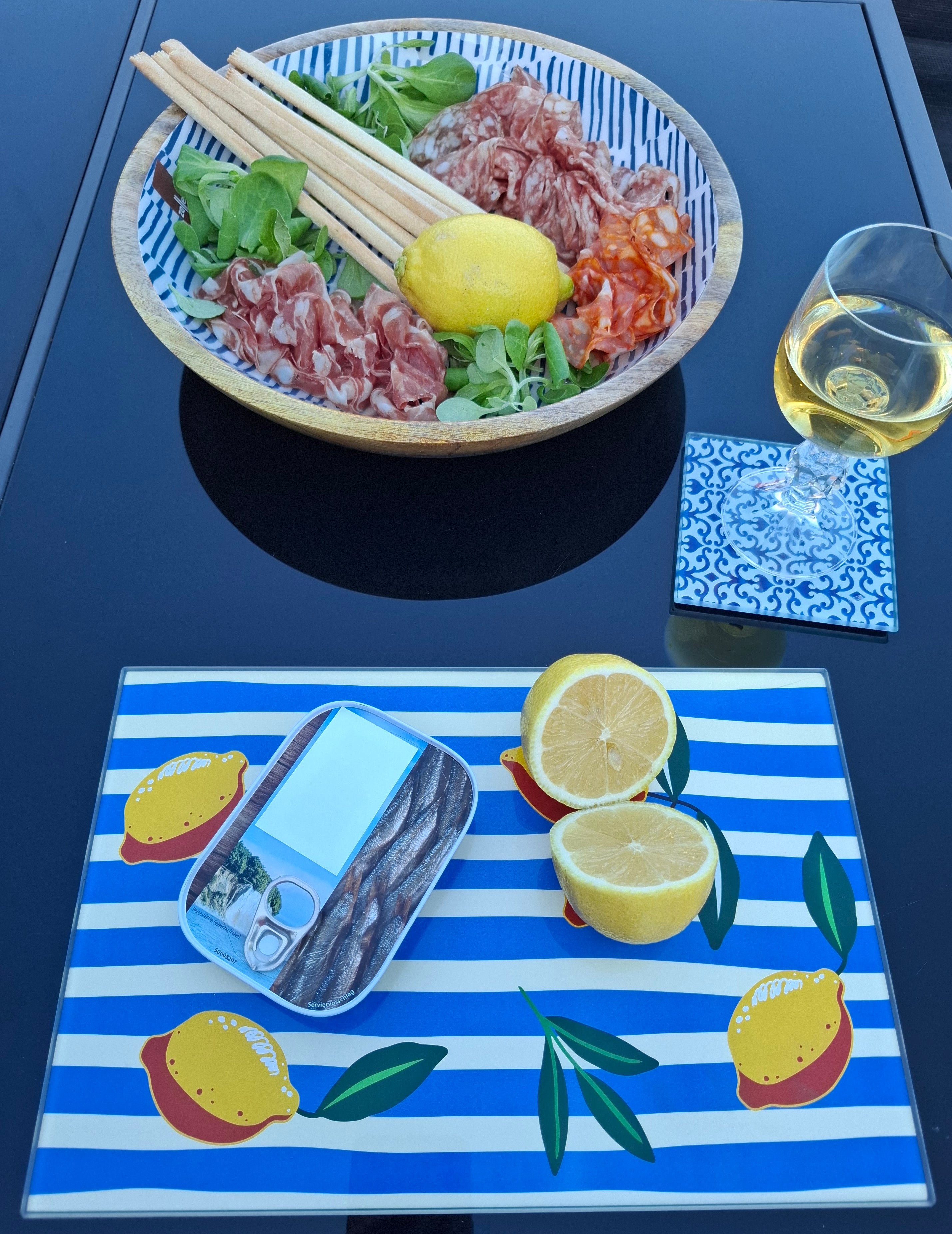 Glas-Schneidebrett "Italia" – Zitronen & Dolce Vita (20 x 30 cm